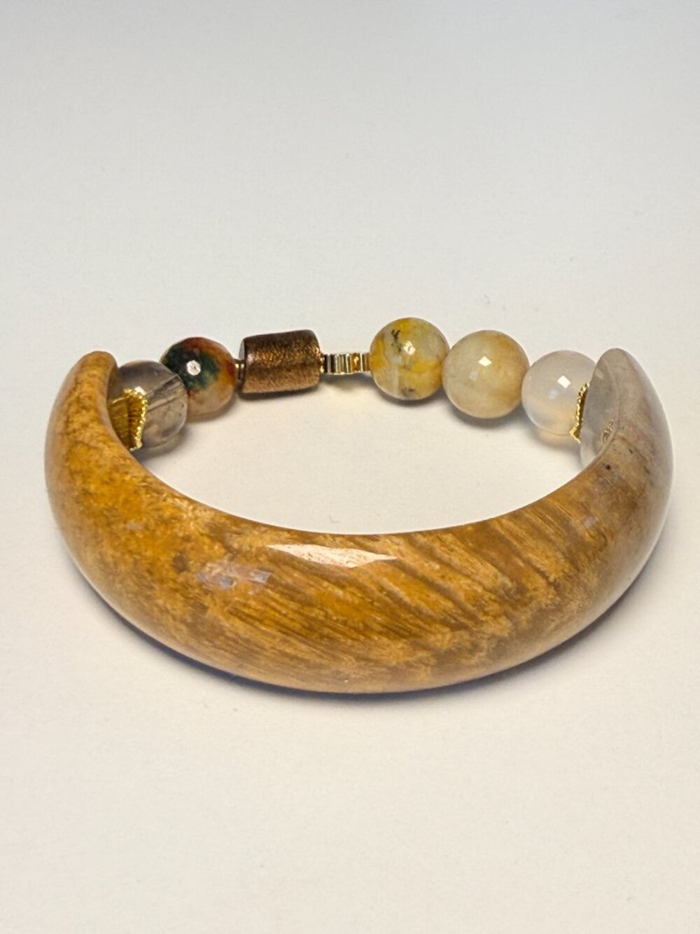 Coral Fossil Half Cuff Bracelet Sea Bamboo Small Wrist